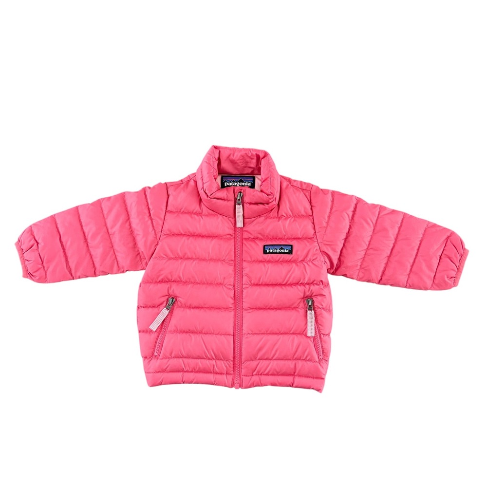 Patagonia Baby Down Sweater Jacket 3-6M Pink Full Zip Winter Puffer Coat Outdoor